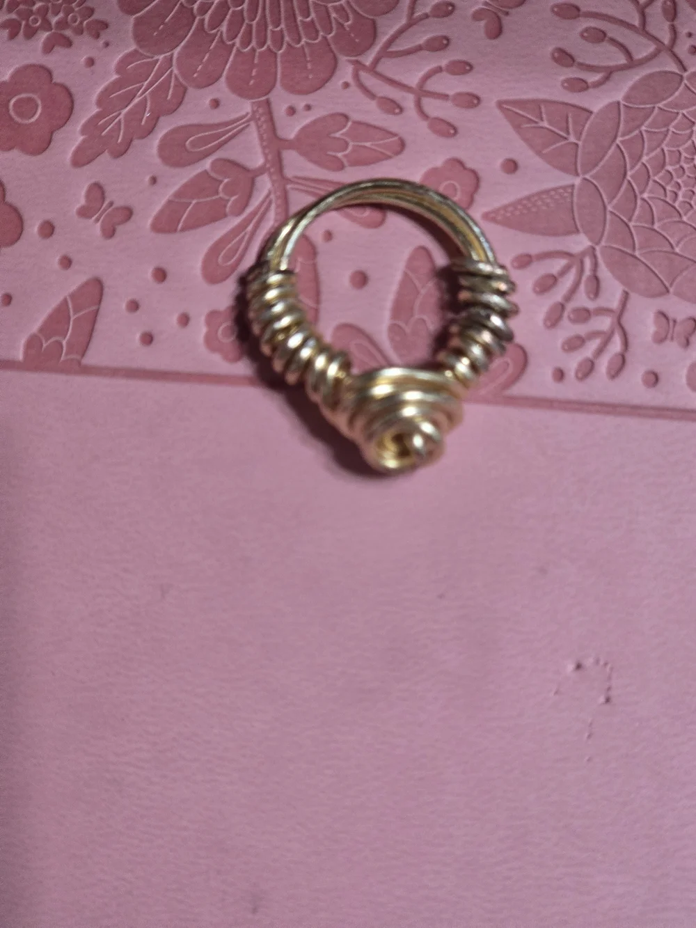 Hand Made Gold-Tone Rose Copper Ring